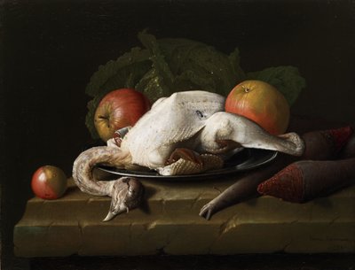 Still Life with Plucked Chicken, Apples, and Turnips by Peter Jacob Horemans